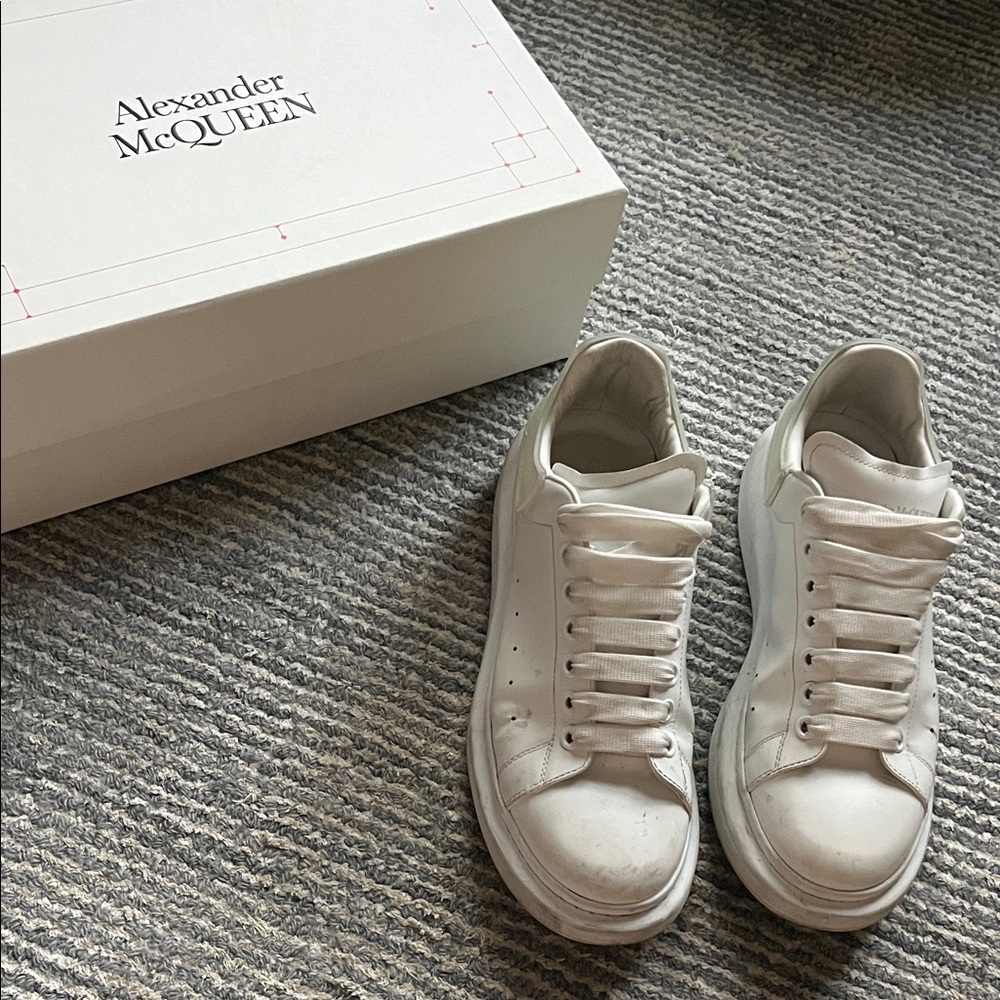 Alexander McQueen White Leather Sneakers